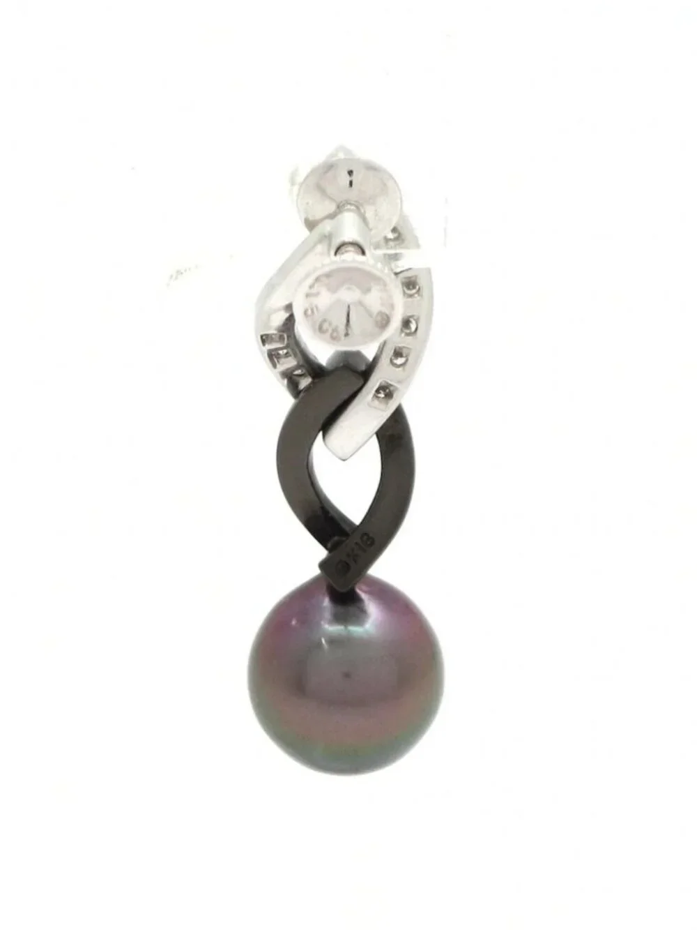 mikimoto 18K White Gold 18K (Black Coating) Diamond Black Pearl